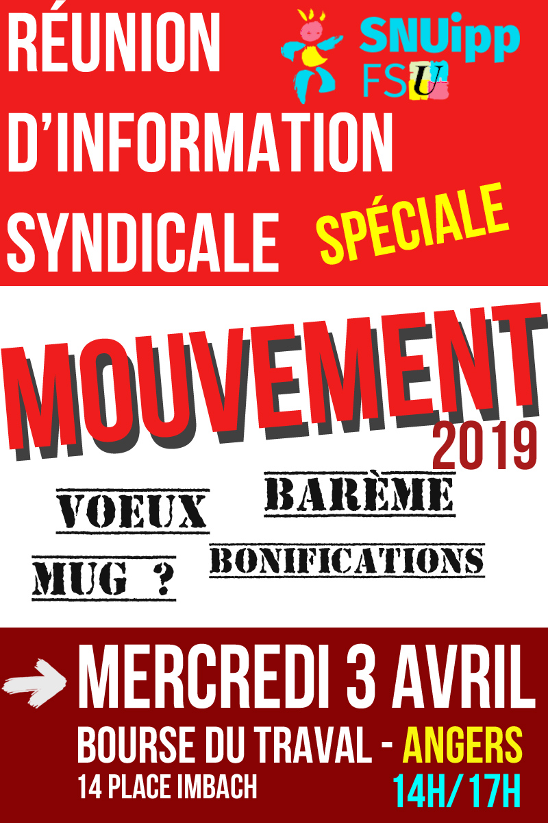 R union D info Syndicale Sp cial MOUVEMENT Mercredi 3 Avril 